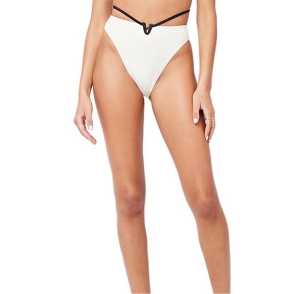 NWT L*Space Bikini Set - Pamela Top and Joy Bottom Bitsy in Cream and Black - Picture 3 of 14